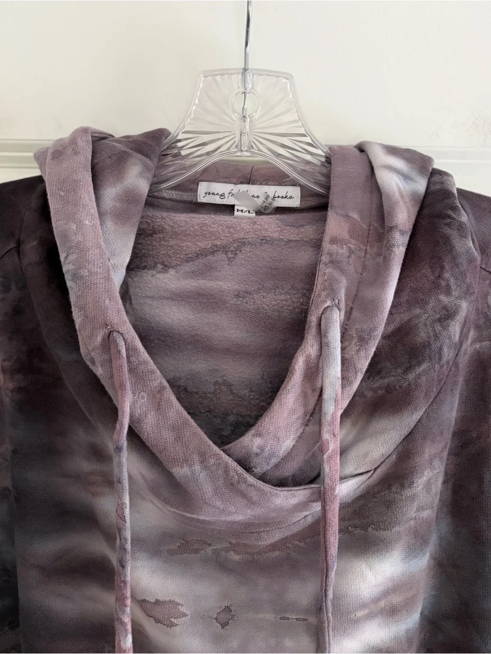 Young Fabulous & Broke Hoodie Sweatshirt Tie Dye Oversized Slouchy Casual Sz M L